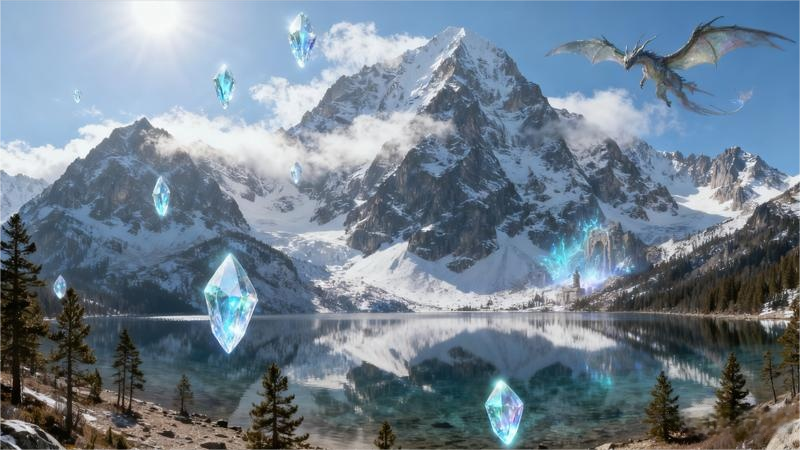 씨드림 4.0 이미지 생성기가 생성한 창작 판타지 산 풍경